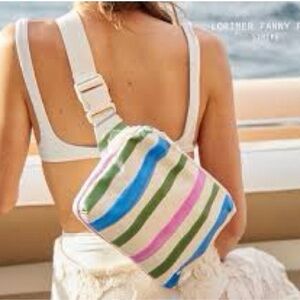 STATE Lorimer Striped Crossbody Bag in Pink, Green, and Blue